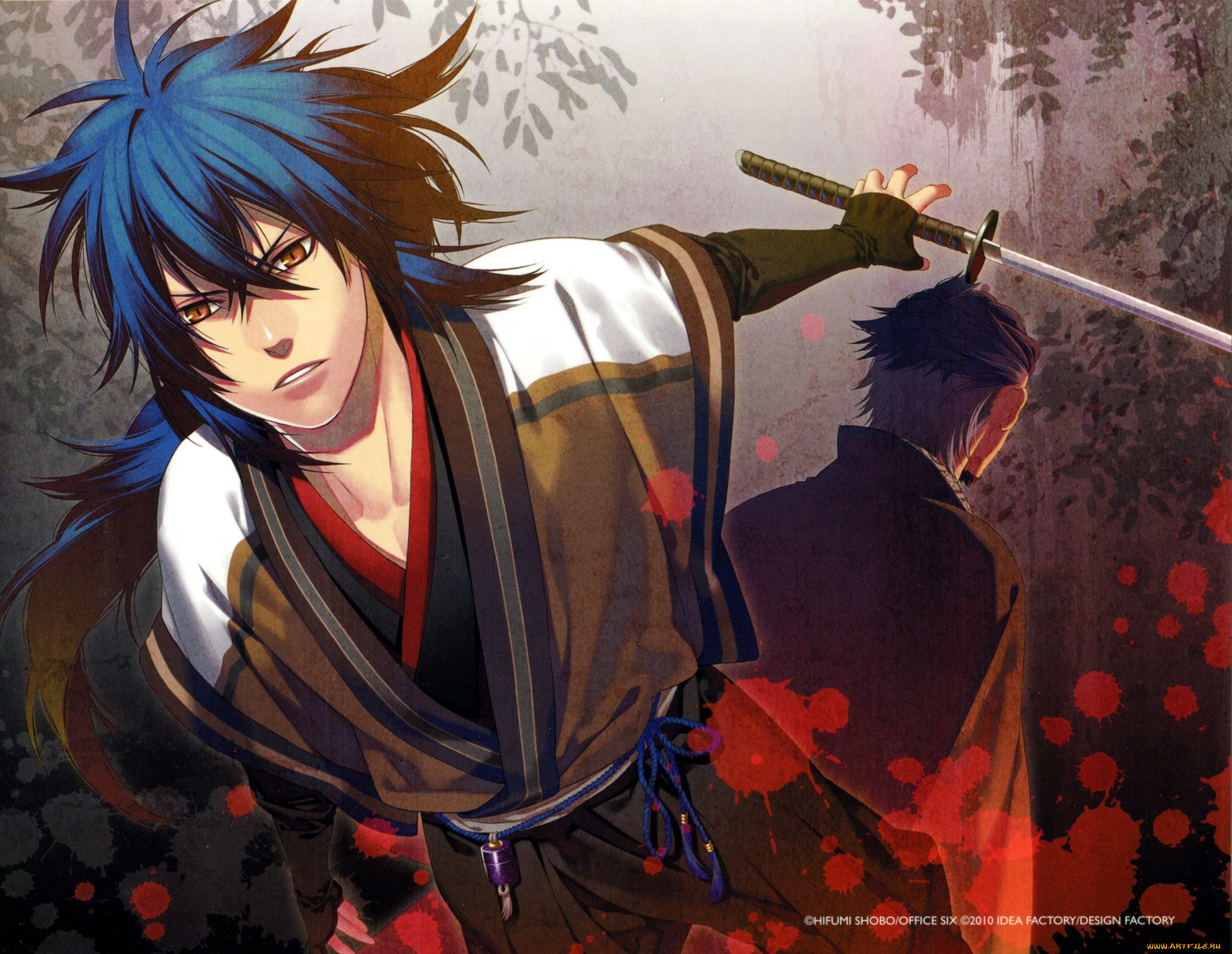 Обои Аниме Hakuouki, обои для рабочего стола, фотографии аниме, hakuoki,  парень, взгляд, меч, фон Обои для рабочего стола, скачать обои картинки  заставки на рабочий стол.